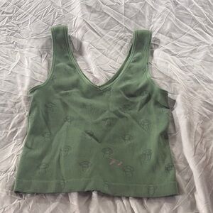 Rue21 Green Fitted Crop Tank Top